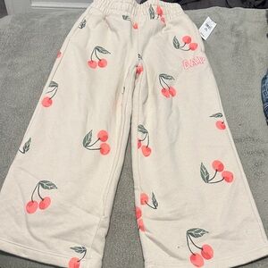 GAP Cream Cherry Print Lounge Pants